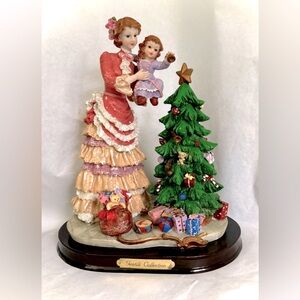 Victorian Lady and Child’s Christmas Statue By Gentili Collection